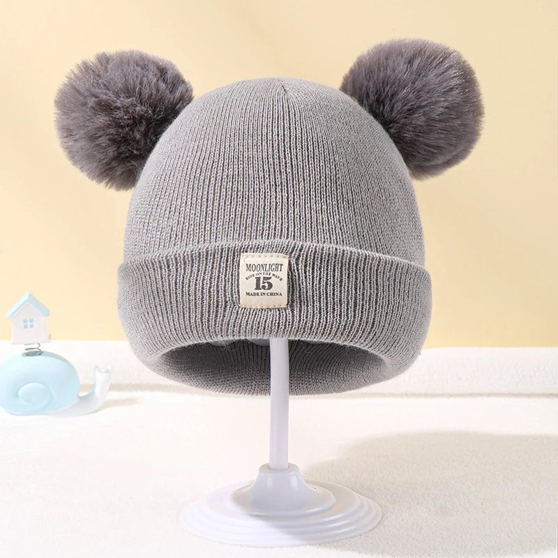 Warm Knitted Hats With EAR Pom