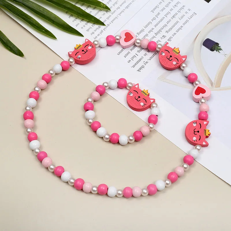 2pcs/Set Clay Beads Necklace Bracelet