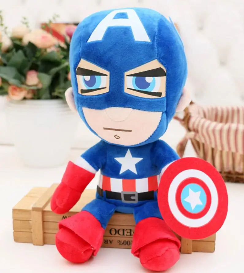 Disney Movie MARVEL AVENGERS Hero 28cm Plush Doll Spiderman Spider-man Ironman Captain America Soft Stuffed Toys For Kids