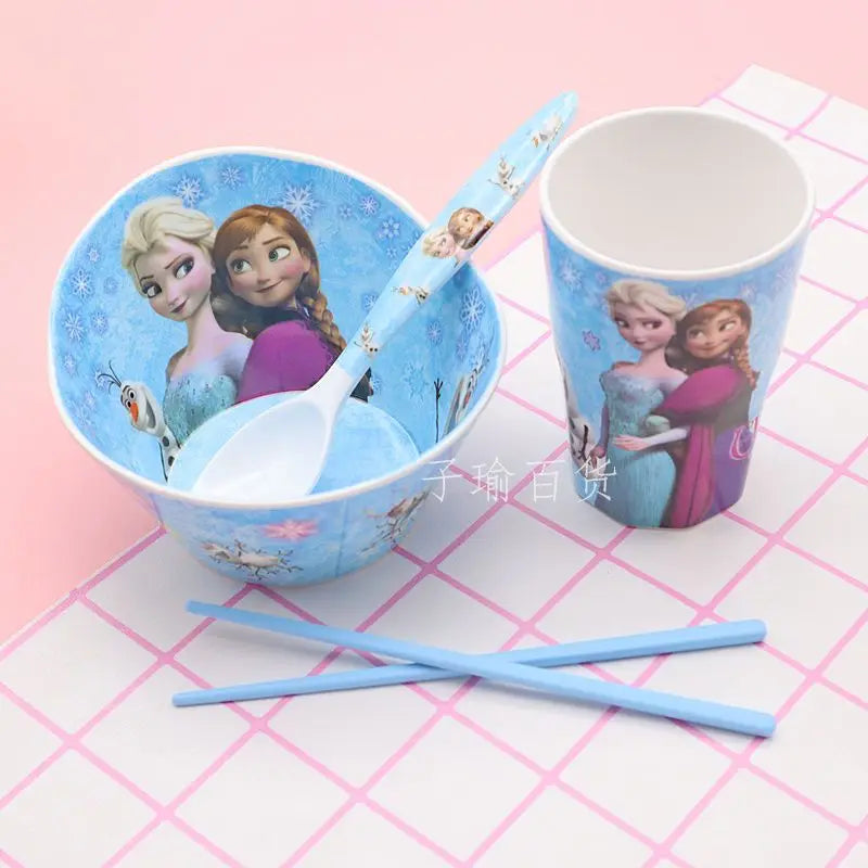 FROZEN MOVIE Elsa Anna Olaf cartoon children's bowl and spoon set personalized creative animation movie anti-fall tableware wholesale