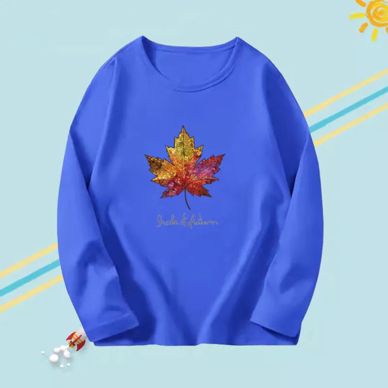 Beautiful PRINTED Long Sleeve O-neck Cotton T-shirts