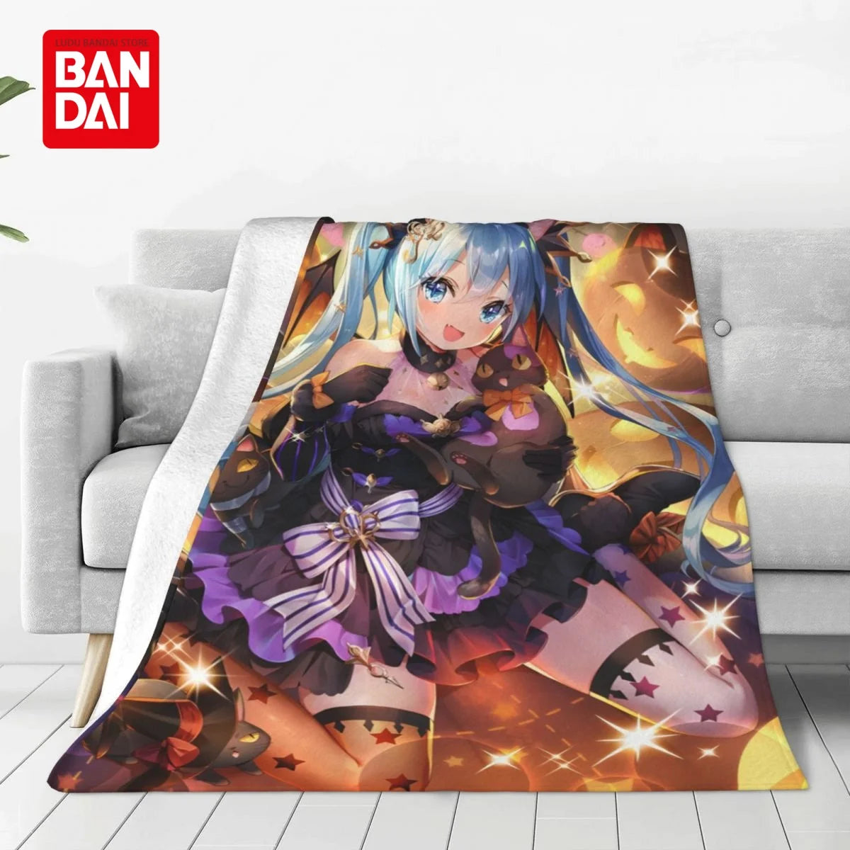 Bandai Hatsune Miku Throw Blanket on Bed Sofa Air Condition Sleeping Cover Bedding Throws Bedsheet For Kids