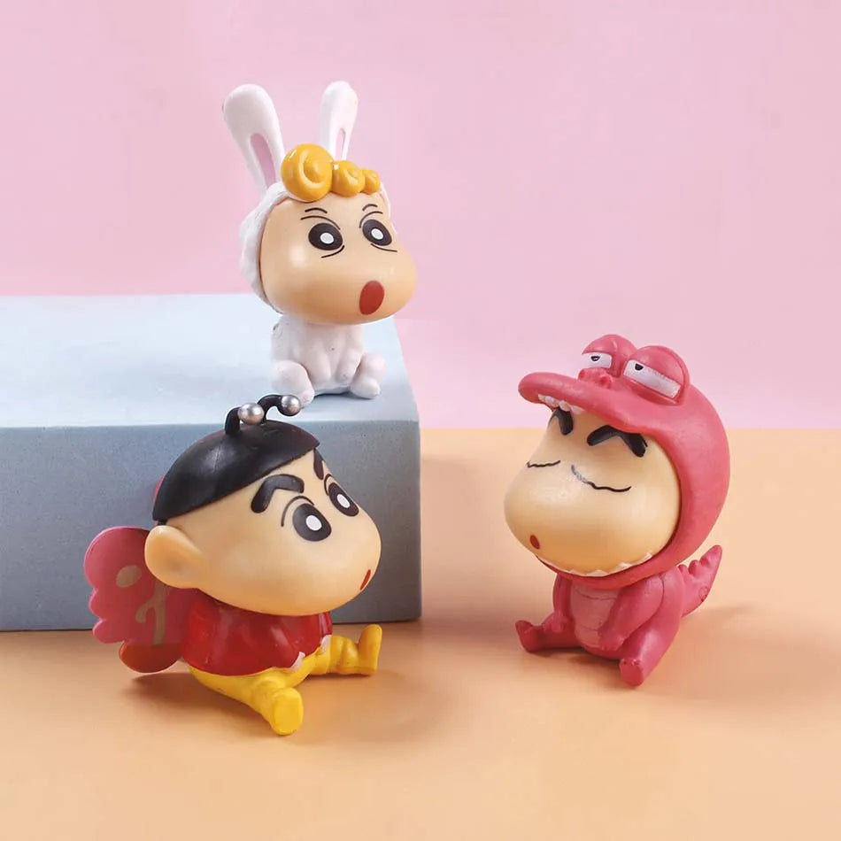 Crayon Shin Chan Action Figure 6Pcs/Set Cartoon Japanese Kawaii Figurines Collectibles Movie Peripheral Toy Gifts for Children