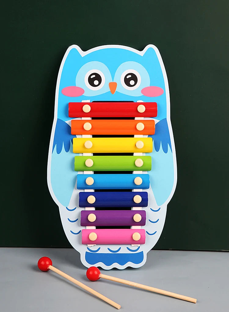 Montessori Wooden 8 Tones Multicolor Xylophone Wood Musical Instrument Toys For Baby Kids Puzzles Early Learning Games