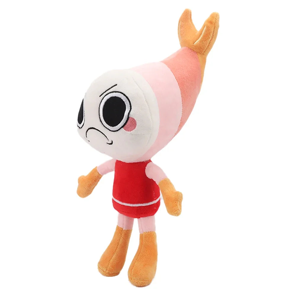 Dandy’s World Plush Shrimpo and Glisten Plush Toy Movie Stuffed Animals Cute Anime Pebble Dog Doll Toys for Kids Birthday Gift