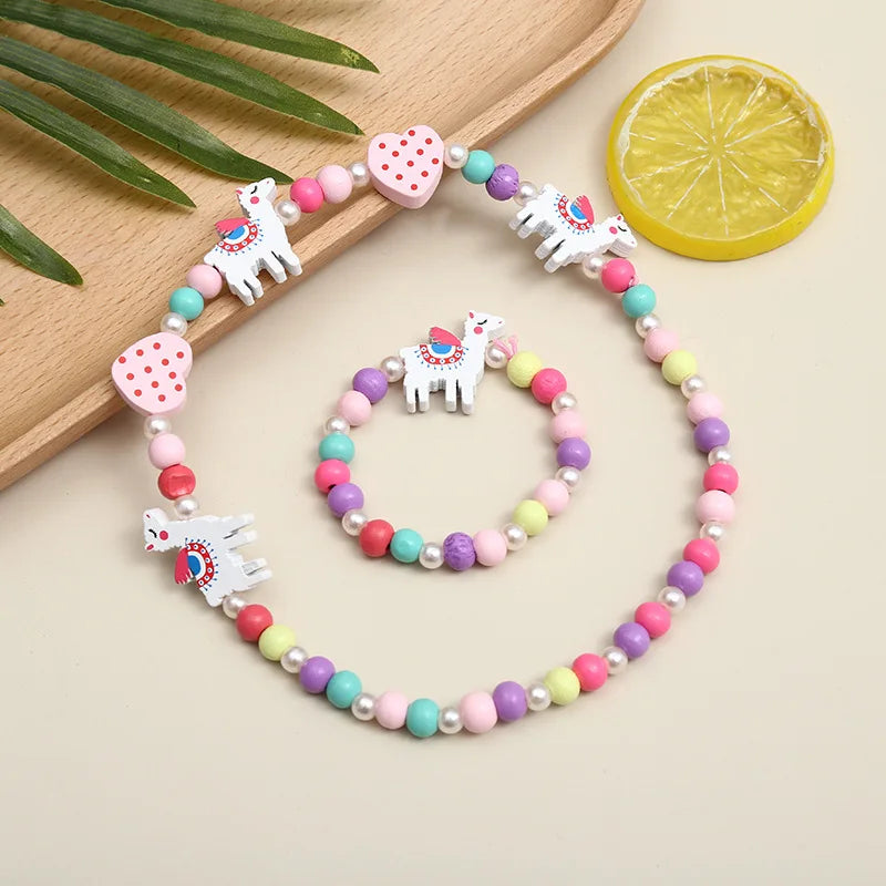 2pcs/Set Clay Beads Necklace Bracelet