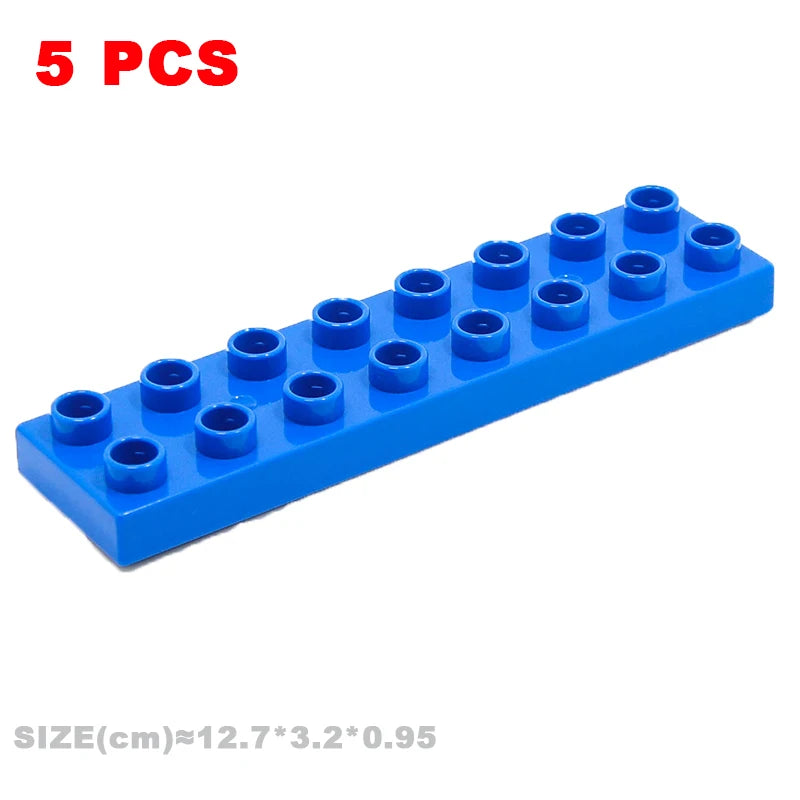 Big Building Blocks Compatible With Duploes Base Bricks Thick Thin Square Assemble Children's DIY Educational Creative Toys