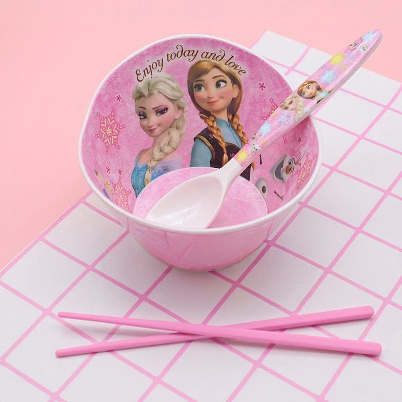 FROZEN MOVIE Elsa Anna Olaf cartoon children's bowl and spoon set personalized creative animation movie anti-fall tableware wholesale