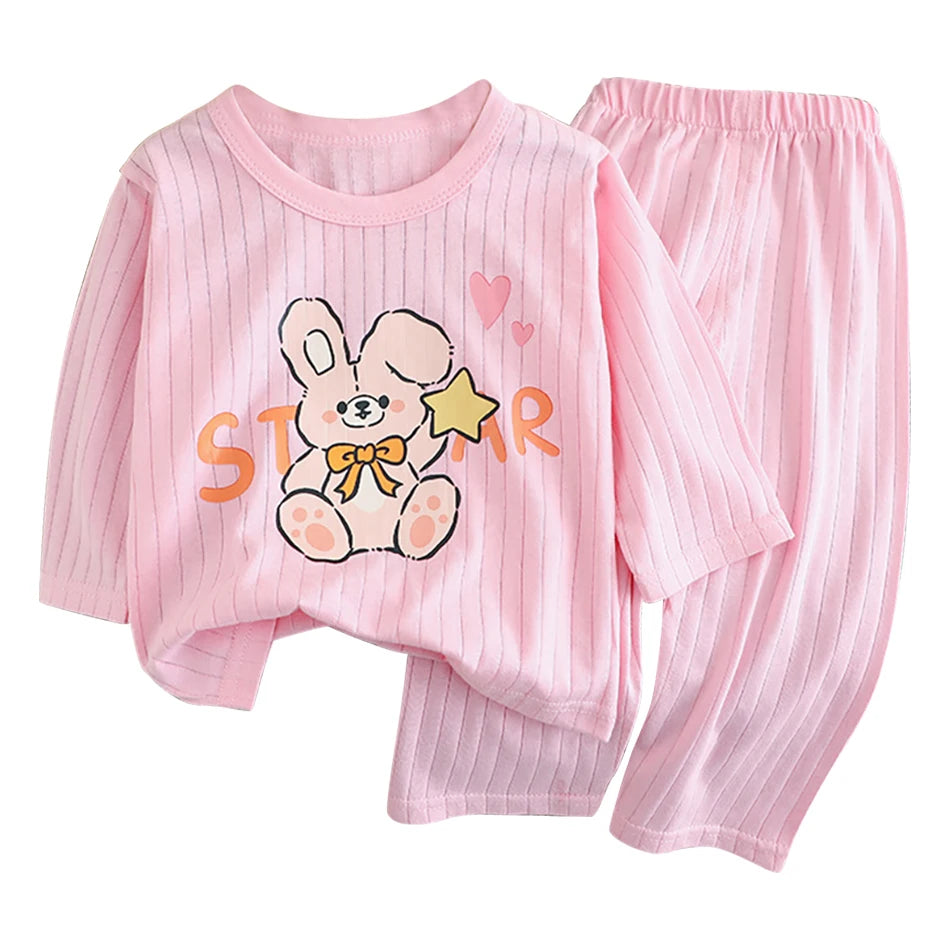 Kid's Long Sleeve Cotton Pajamas Set