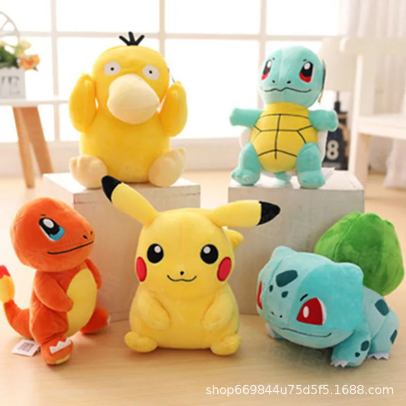 POKEMON 20cm Stuffed Plush Toys Kawaii Pikachu Raichu Jenny Turtle Anime Doll Kids Birthday Christmas Gift