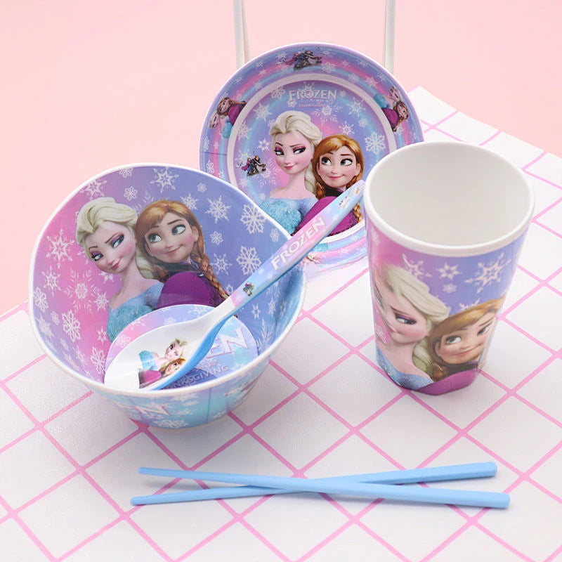 FROZEN MOVIE Elsa Anna Olaf cartoon children's bowl and spoon set personalized creative animation movie anti-fall tableware wholesale