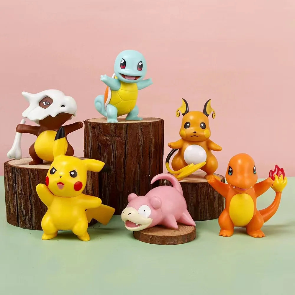 Pokemon Anime Figures Pikachu Toys Model Charmander Psyduck Squirtle Jigglypuff Bulbasaur Kawaii Collect Dolls Kids Gift