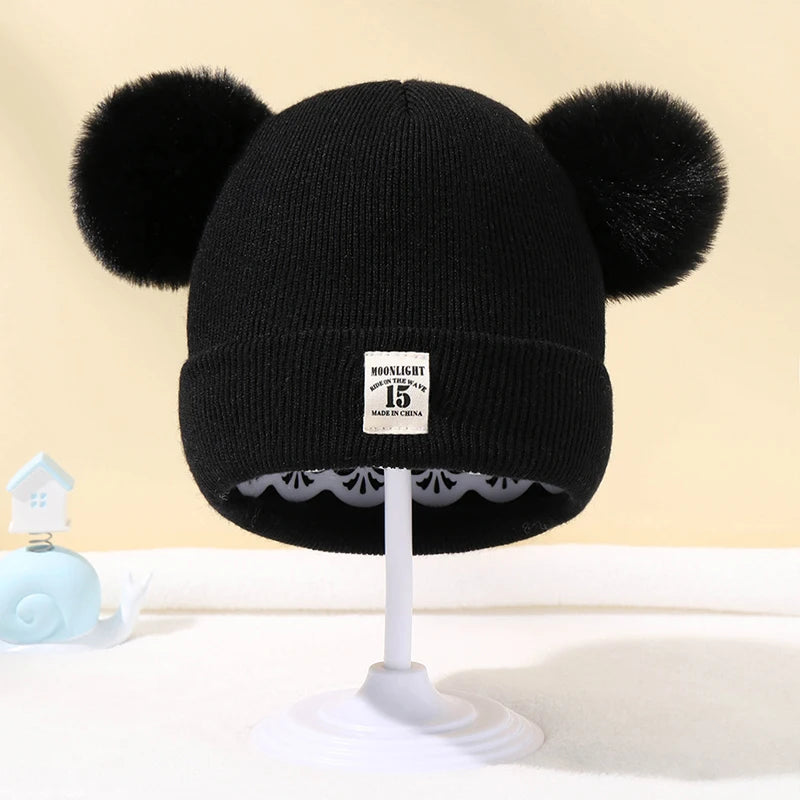 Warm Knitted Hats With EAR Pom