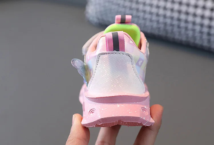 Elsa Princess Frozen Movie Baby Girls LED Lighting Sneakers