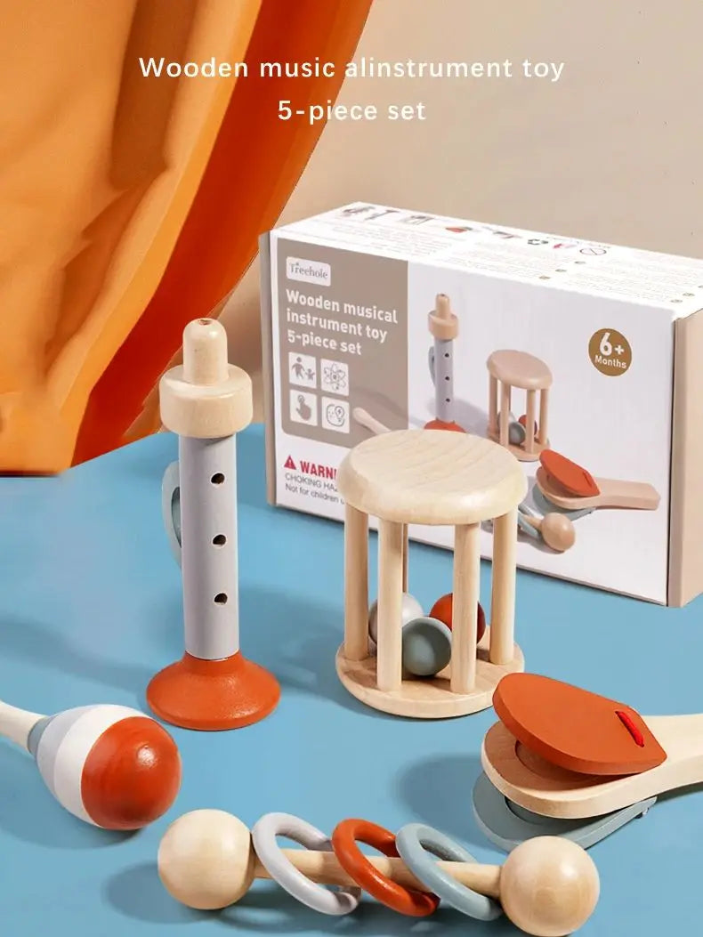 Baby Handheld Bell, Ringing Instrument, Early Childhood Education, Soothing Bed Bell, Wooden Gripping, Chewing Toy