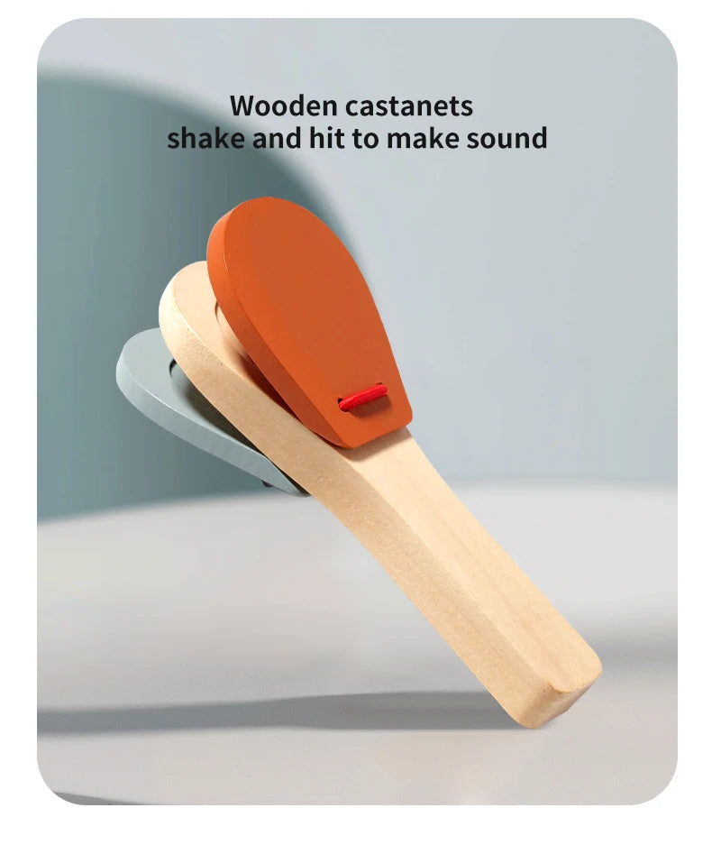 Baby Handheld Bell, Ringing Instrument, Early Childhood Education, Soothing Bed Bell, Wooden Gripping, Chewing Toy