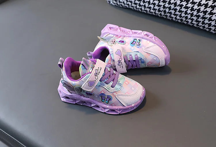 Elsa Princess Frozen Movie Baby Girls LED Lighting Sneakers