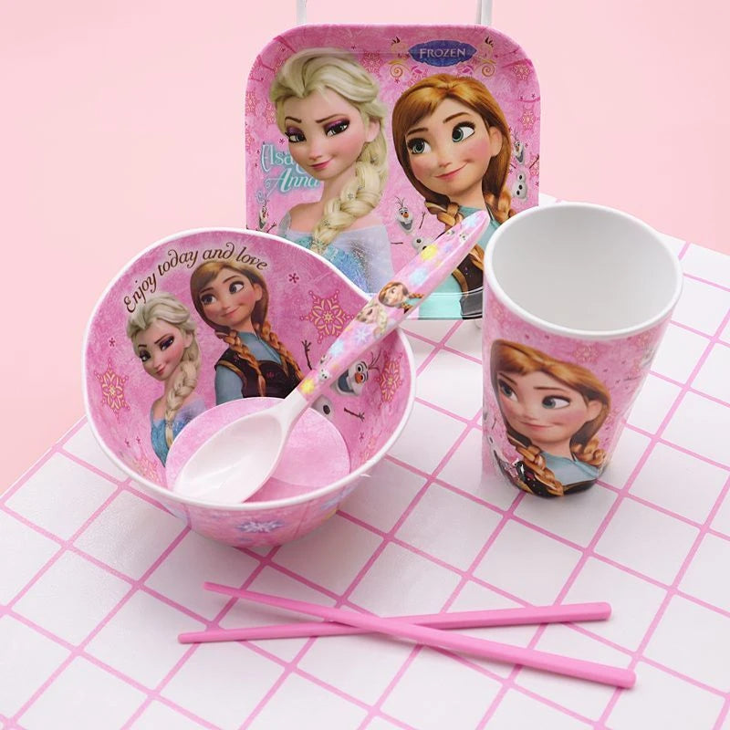 FROZEN MOVIE Elsa Anna Olaf cartoon children's bowl and spoon set personalized creative animation movie anti-fall tableware wholesale