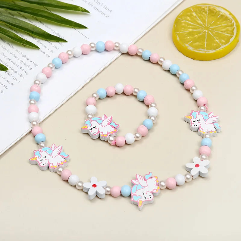 2pcs/Set Clay Beads Necklace Bracelet