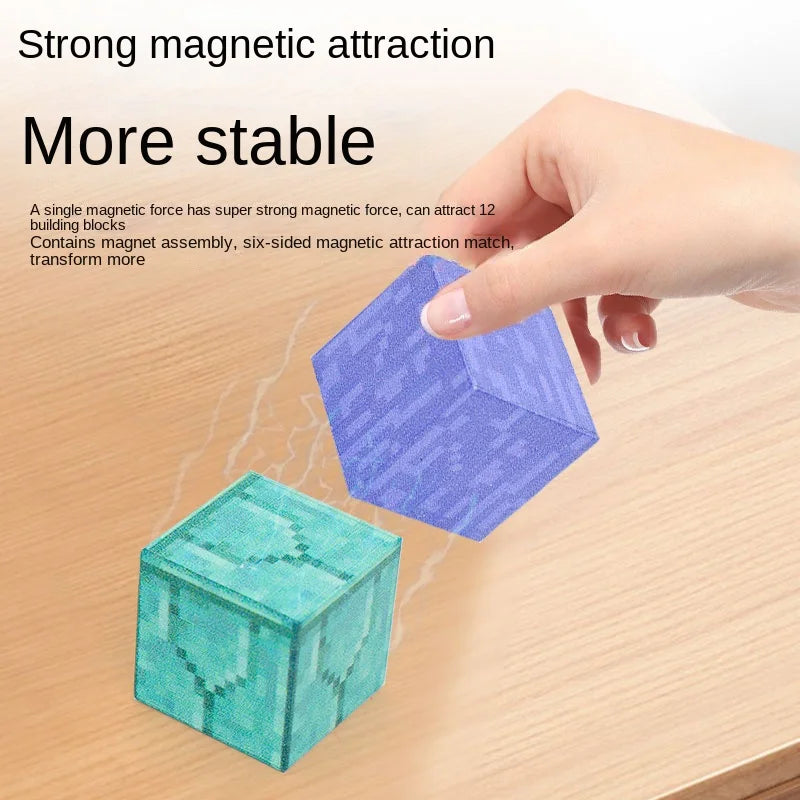 Magnetic Blocks to Build , Magnet World Set for Boys Girls, Sensory Construction Toys for Toddlers Christmas Gifts