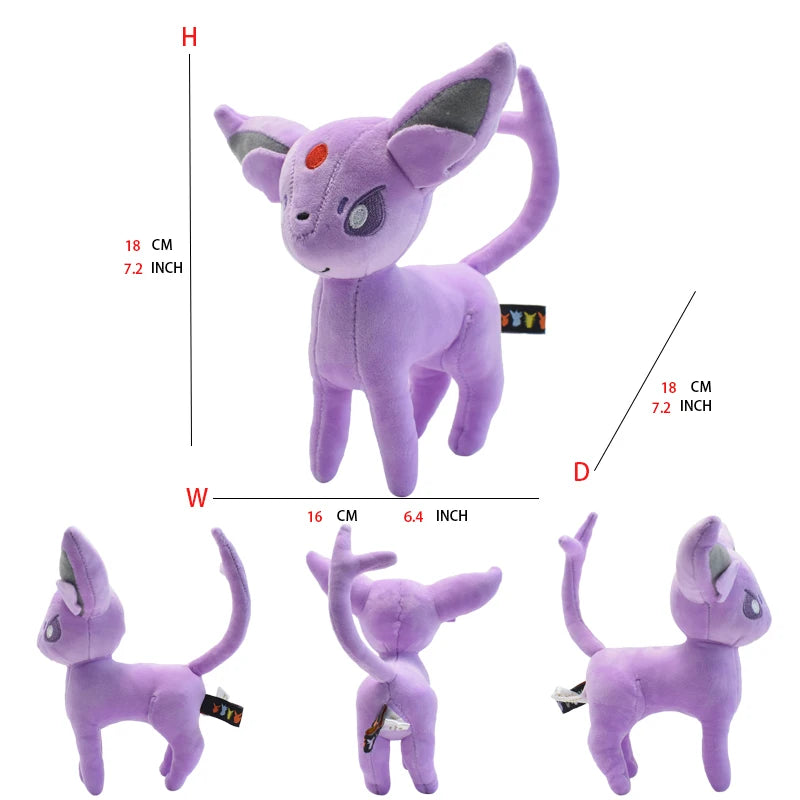 POKEMON Leafeon Vaporeon Glaceon Sylveon Espeon Umbreon Vaporeon Sylveon Plush Toys Game for Collectible Gift,Soft Plushies Stuffed
