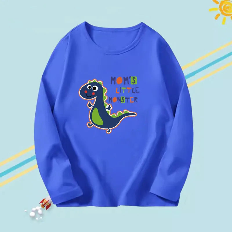 Beautiful PRINTED Long Sleeve O-neck Cotton T-shirts