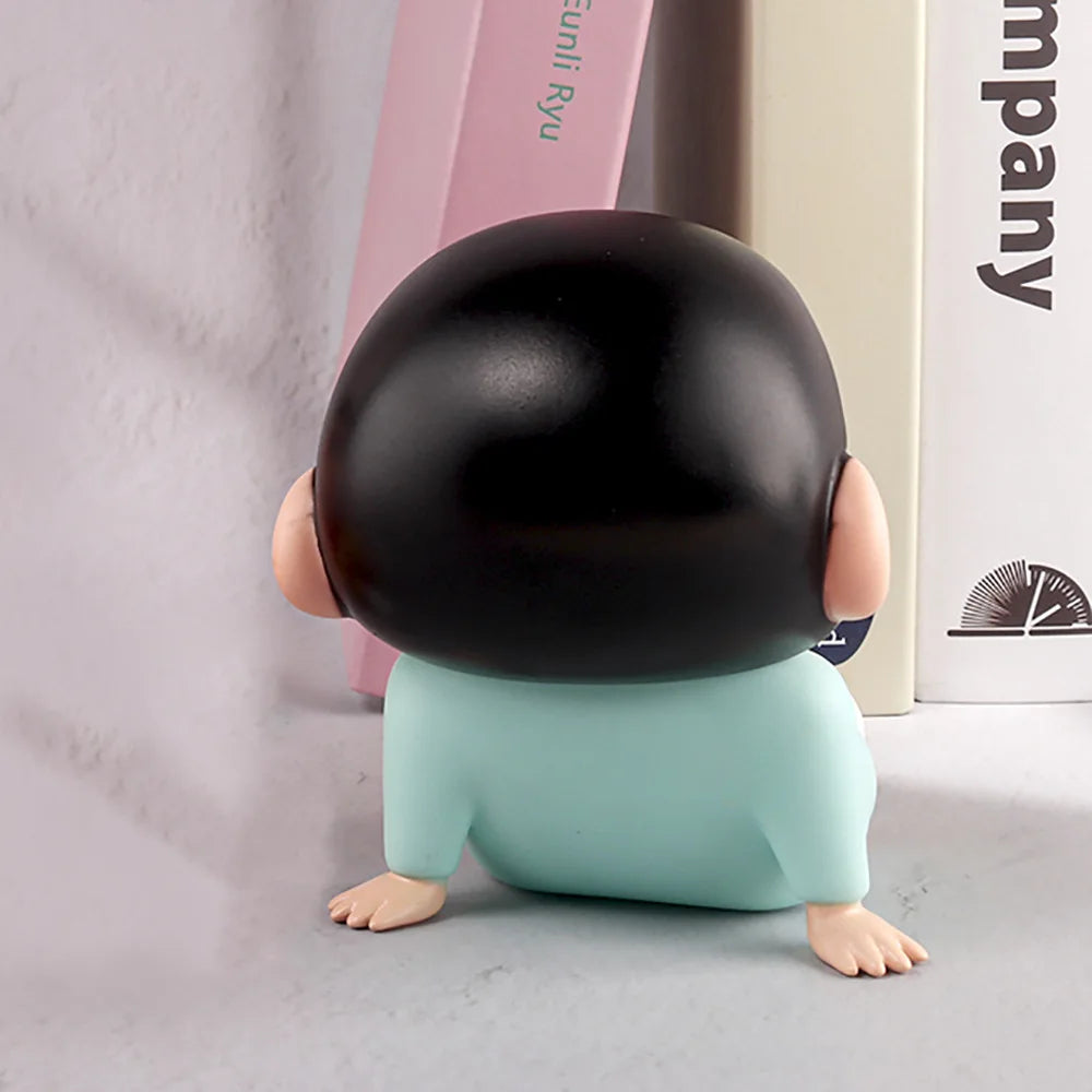 Crayon Shin-Chan Phone Holder Kawaii Anime Desktop Ornaments Cartoon Watching TV Phone Support Cute Doll Decorations toy Gifts