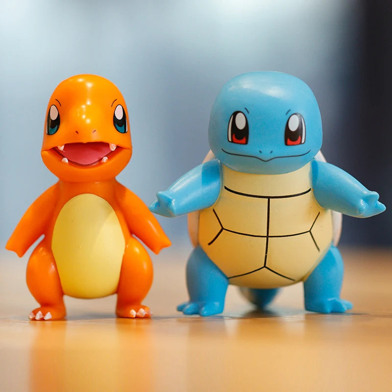 Cute Pokemon Anime Figures Pikachu Toys Model Charmander Psyduck Squirtle Jigglypuff Bulbasaur Kawaii Collect Dolls Kids Gift