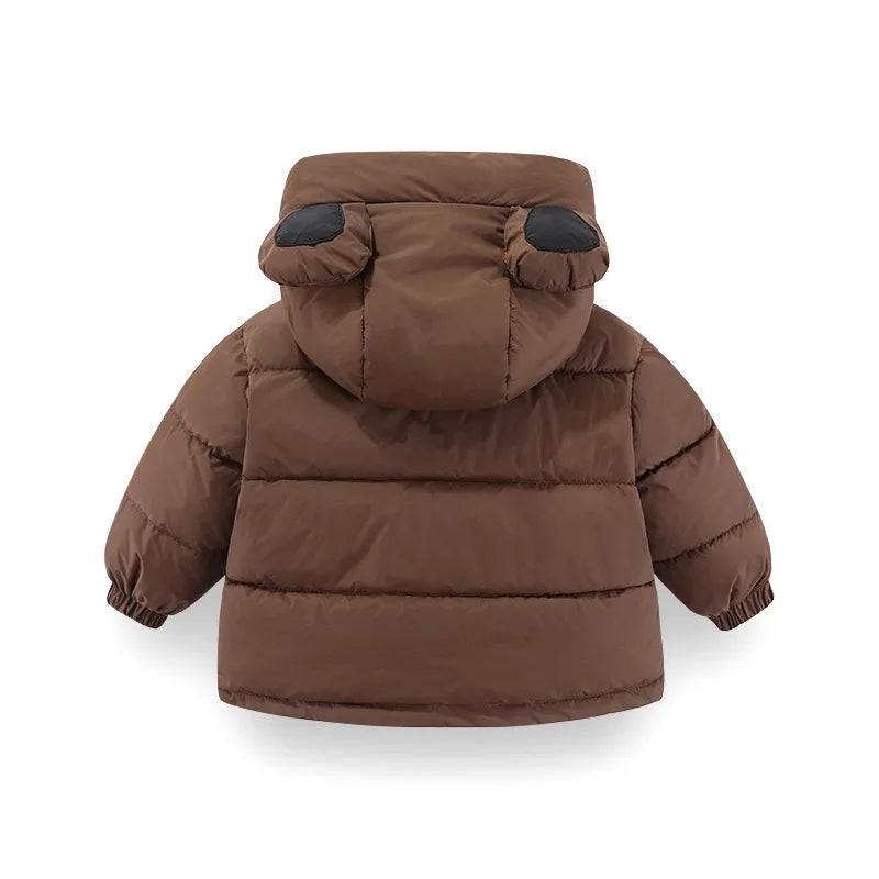 1pcs boy-girl coat Baby winter thickdown jackets kids warm plush thicken outerwear clothes fur hooded jacket children snowsuit