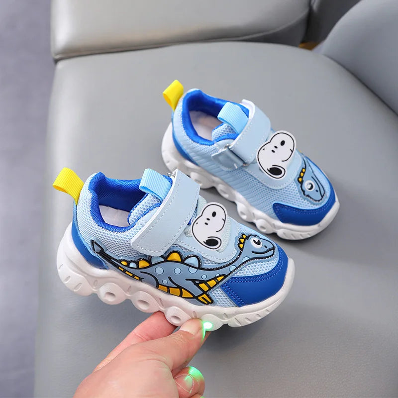 Dinosaur Snoopy Lighted Children Casual Shoes