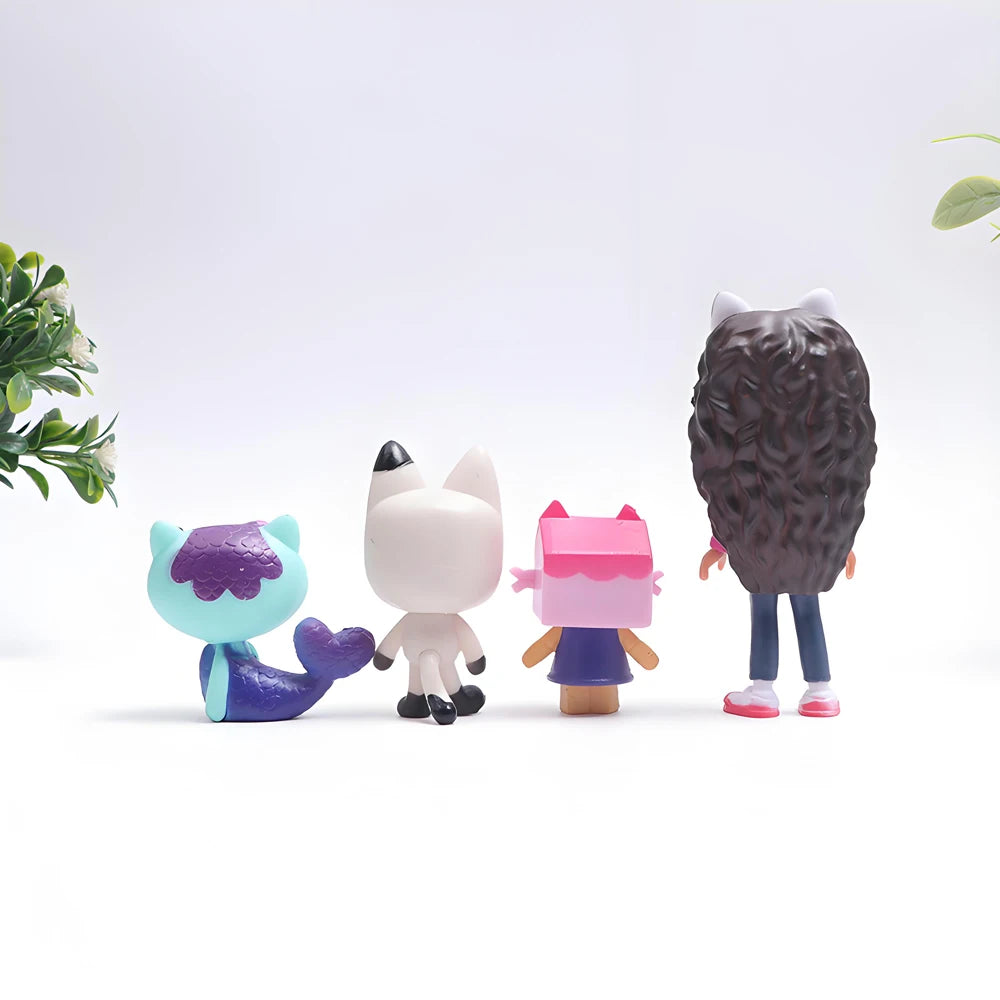 Gabby Dollhouse 13pcs Anime Figure Toy Smiling Car Cat Hug Gaby Girl Dolls Mercat Cartoon Action Figure Kids Xmas Birthday Gifts
