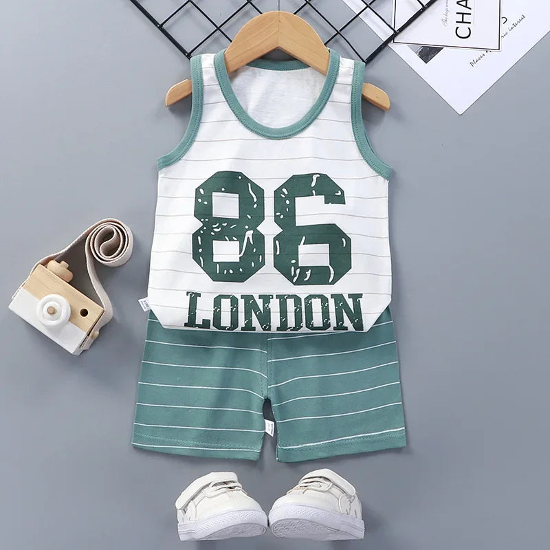 Kid's sports Cotton Tank Top Shorts