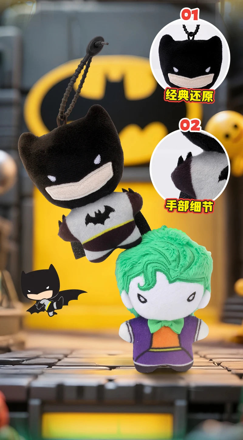 DC Movies HEROS 9cm Superman Batman Harley Quinn Plush Toy Soft Keychain Creative Cartoon Gift for Christmas Halloween