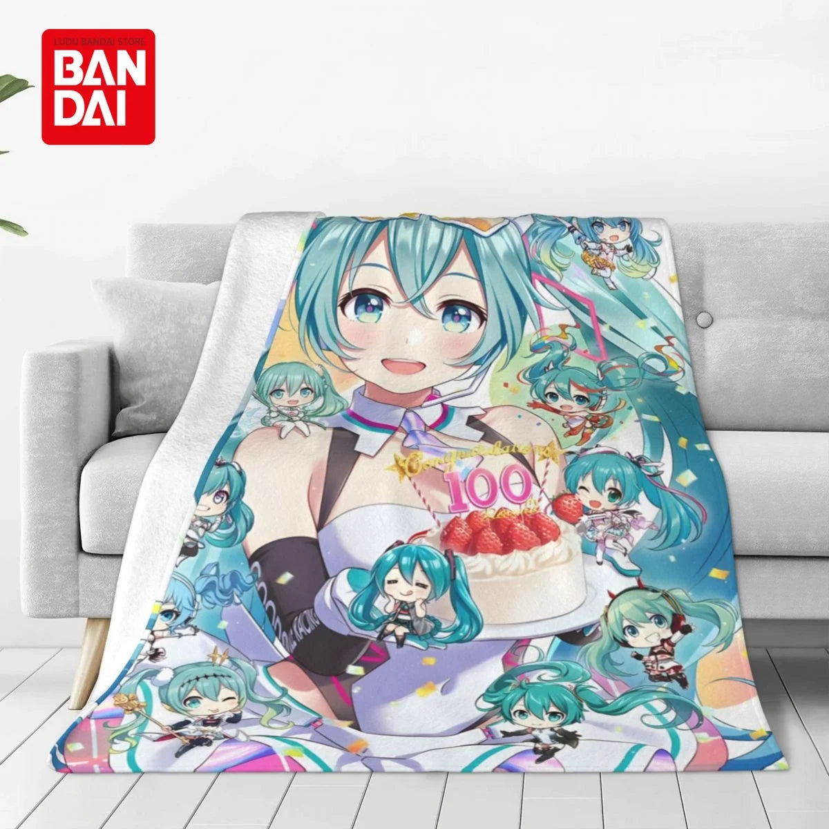 Bandai Hatsune Miku Throw Blanket on Bed Sofa Air Condition Sleeping Cover Bedding Throws Bedsheet For Kids