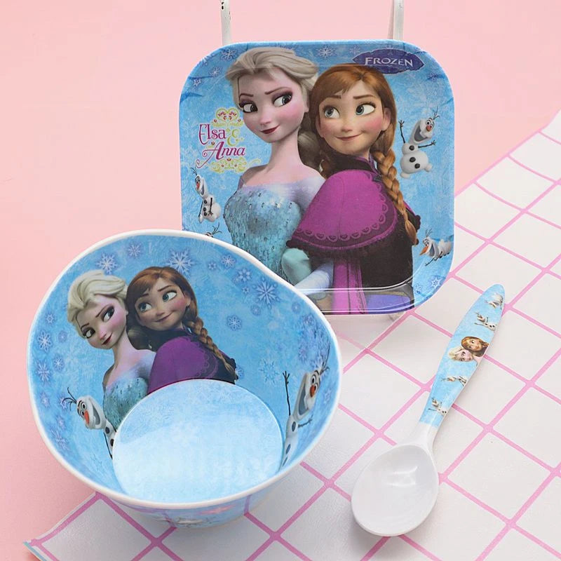 FROZEN MOVIE Elsa Anna Olaf cartoon children's bowl and spoon set personalized creative animation movie anti-fall tableware wholesale