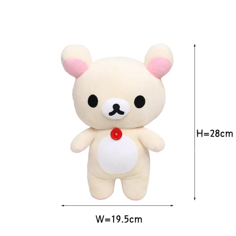 Strawberry Rilakkuma Plush Toy Cute Soft Teddy Bear Stuffed Doll Cartoon White Brown Couple Friends Birthday Gift for Kids