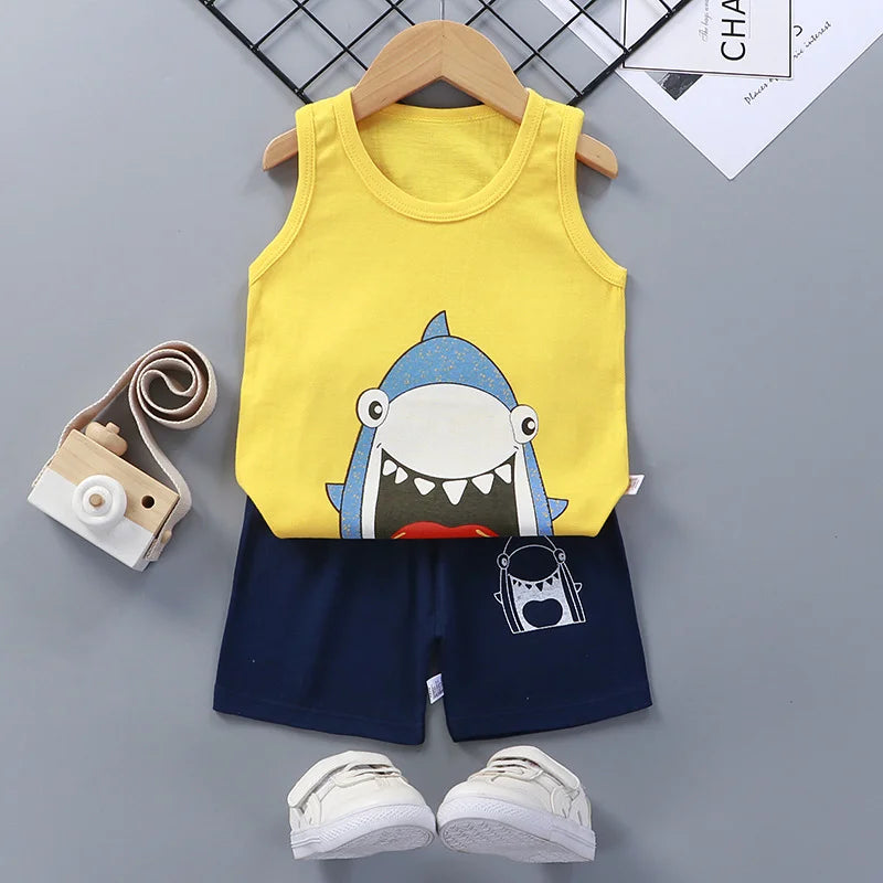 Kid's sports Cotton Tank Top Shorts