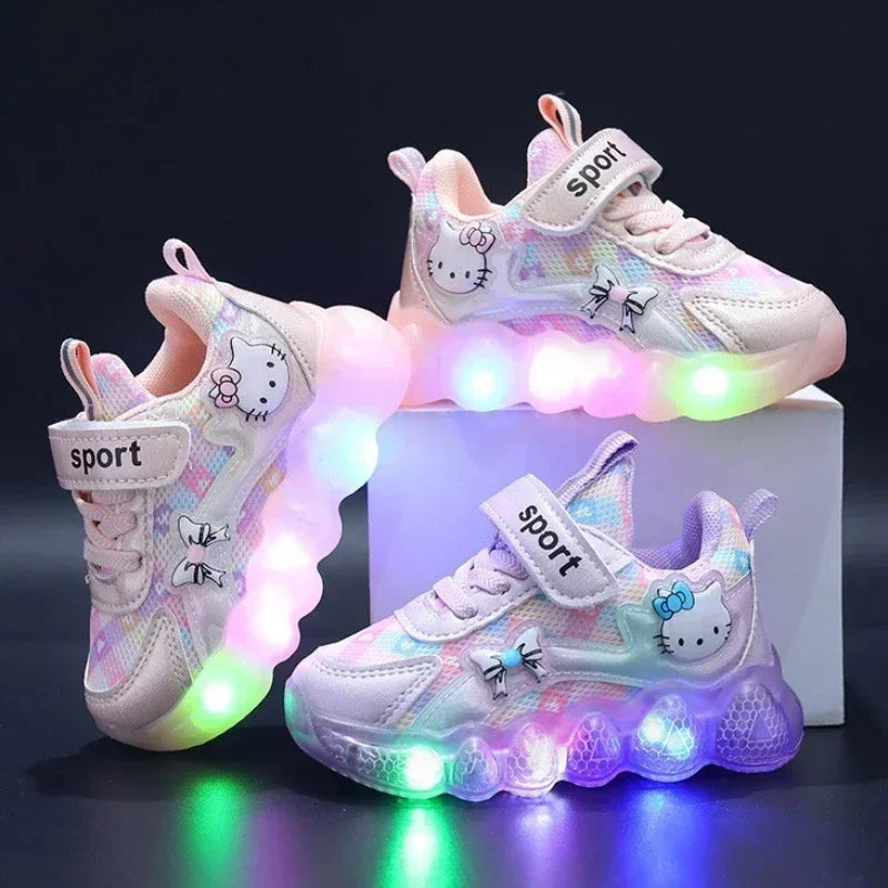 Hello Kitty Baby Girl Led Light Sneakers Kids Shoes