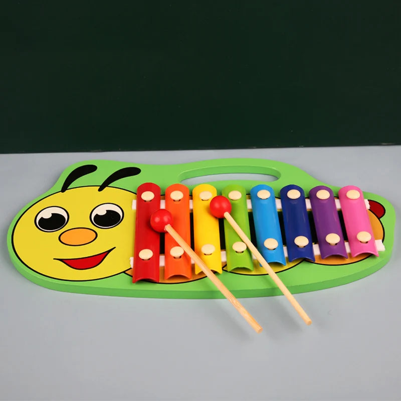 Montessori Wooden 8 Tones Multicolor Xylophone Wood Musical Instrument Toys For Baby Kids Puzzles Early Learning Games