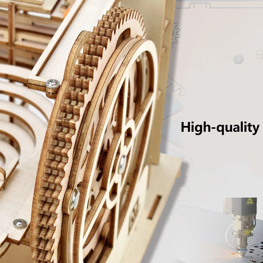 Marble Run 3D Wooden Puzzle DIY Mechanical Model Building Kits