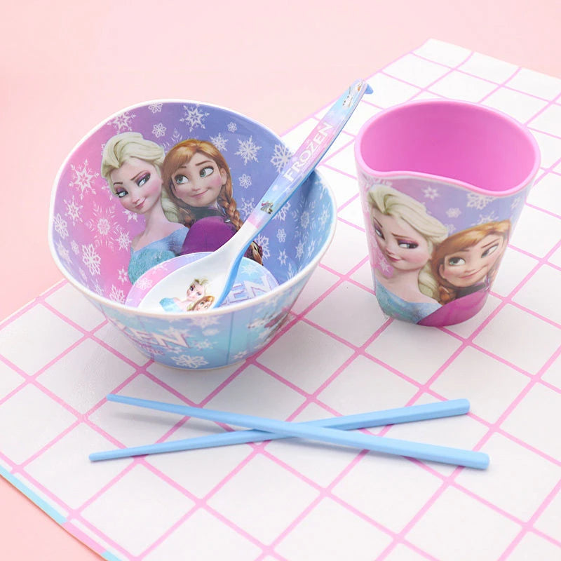 FROZEN MOVIE Elsa Anna Olaf cartoon children's bowl and spoon set personalized creative animation movie anti-fall tableware wholesale