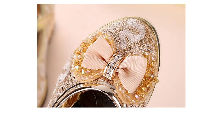 Bowknot princes Girls Leather Shoes for party weddings