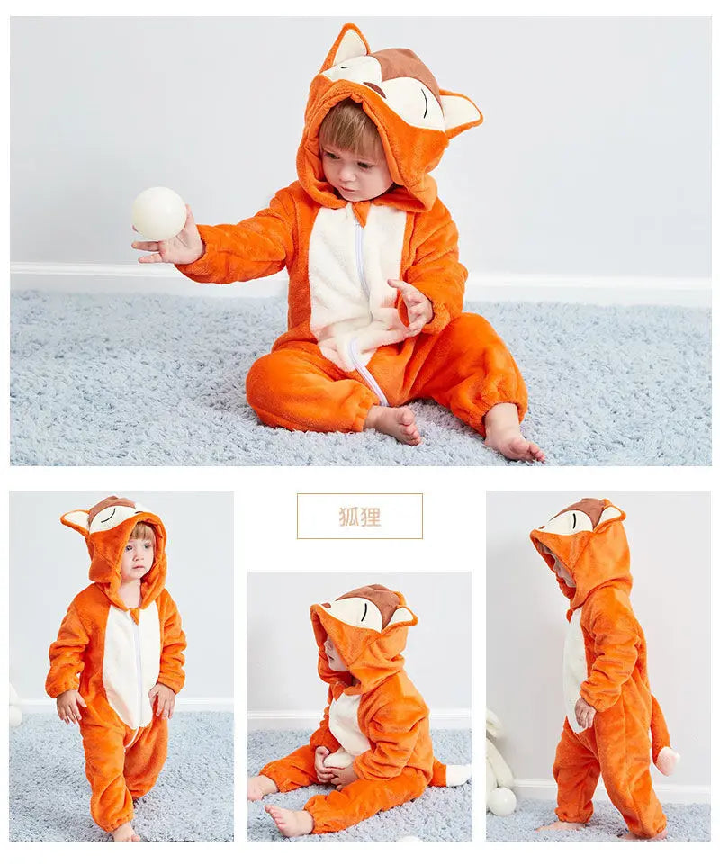 0 1 2 3 4 Years Kigurumi Pajamas for Toddler Baby Clothes Children Outfits Infant Dinosaur Unicorn Cat Monkey Cosplay Costumes
