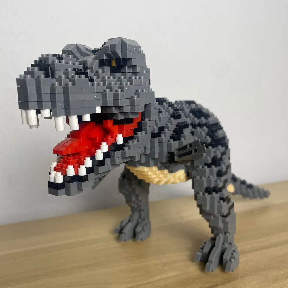 Dinosaur Building Blocks Toys Set: Green Velociraptor and Tyrannosaurus, Embark on Prehistoric Adventures: Perfect Gift