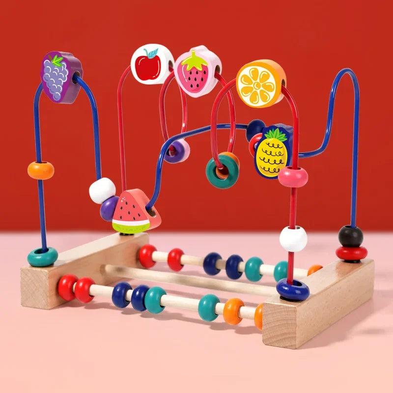 Montessori Baby Toys Wooden Roller Coaster Bead Maze Toddler Early Learning Educational Puzzle Math Toy for Children