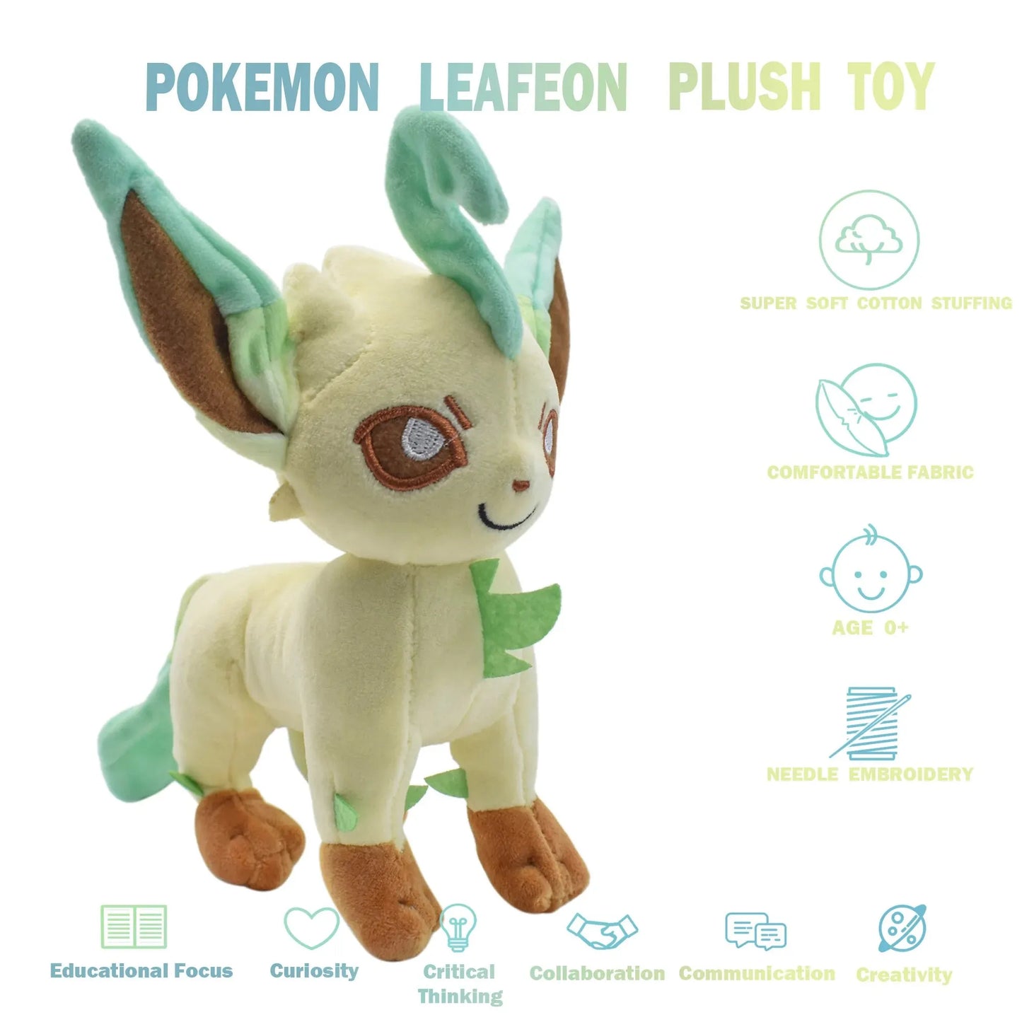 POKEMON Leafeon Vaporeon Glaceon Sylveon Espeon Umbreon Vaporeon Sylveon Plush Toys Game for Collectible Gift,Soft Plushies Stuffed