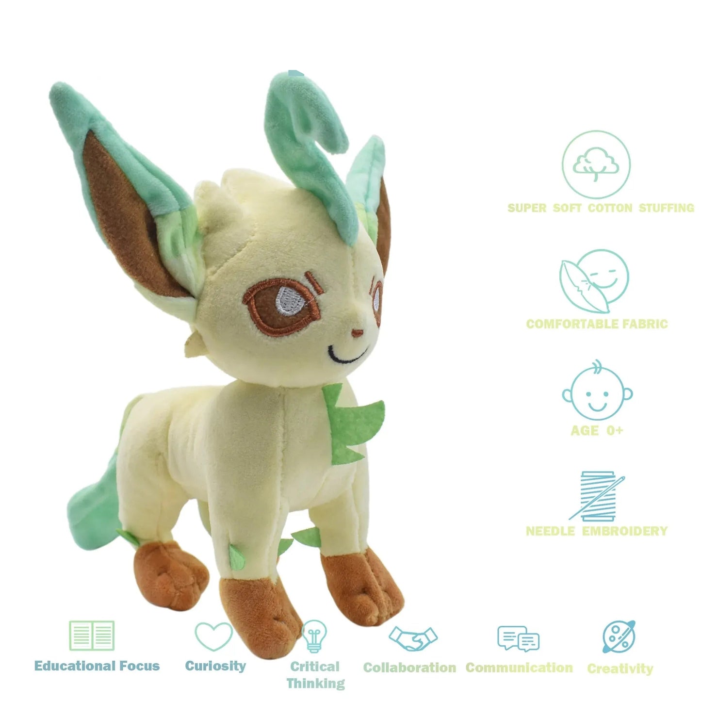 POKEMON Leafeon Vaporeon Glaceon Sylveon Espeon Umbreon Vaporeon Sylveon Plush Toys Game for Collectible Gift,Soft Plushies Stuffed