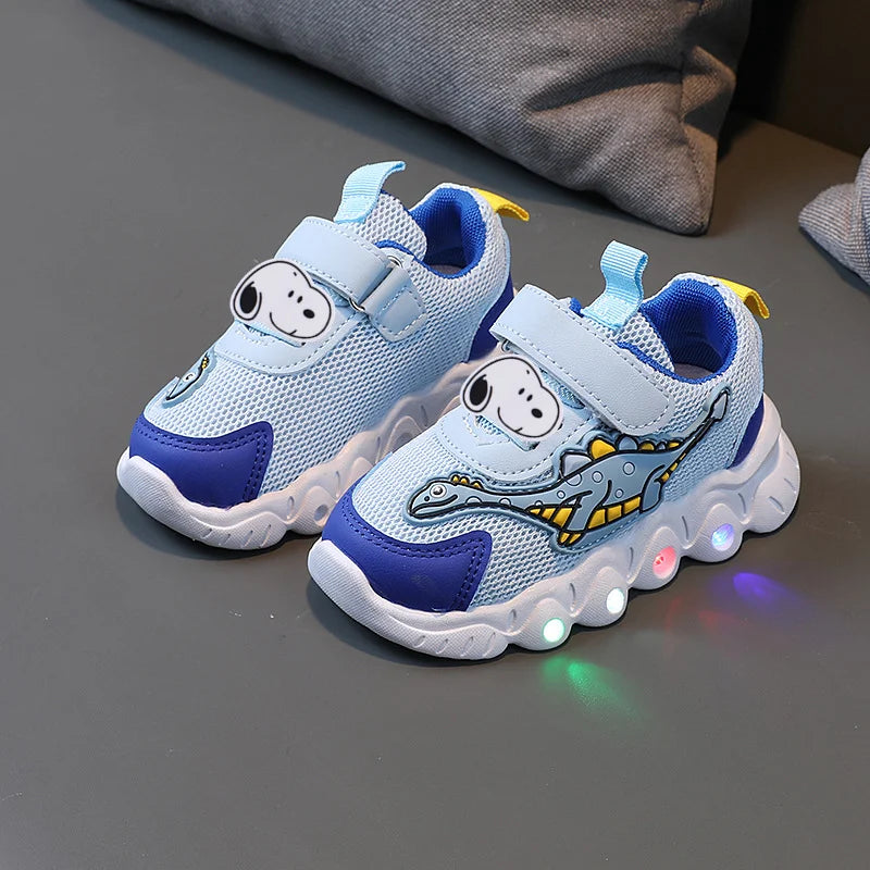 Dinosaur Snoopy Lighted Children Casual Shoes