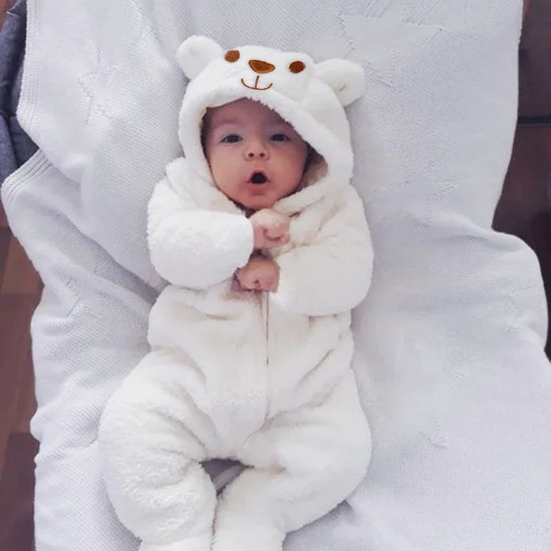 Newborn Bear Hooded Jumpsuit