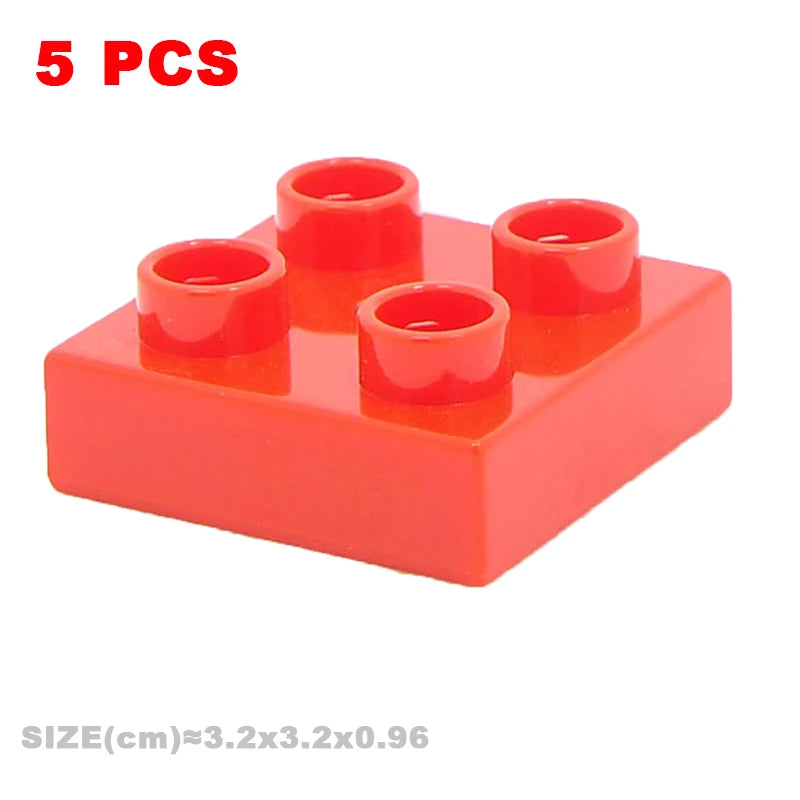 Big Building Blocks Compatible With Duploes Base Bricks Thick Thin Square Assemble Children's DIY Educational Creative Toys